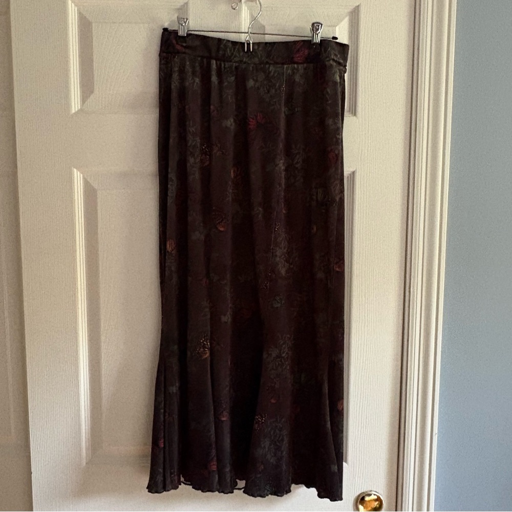 Thorn & Fable Butterfly Velvet Mermaid Skirt (M) – Green Floral Whimsigoth Goth - Picture 2 of 7